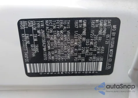 2023 Nissan Rogue Sv Fwd z USA, uszkodzony, nr VIN JN8BT3BA2PW419910